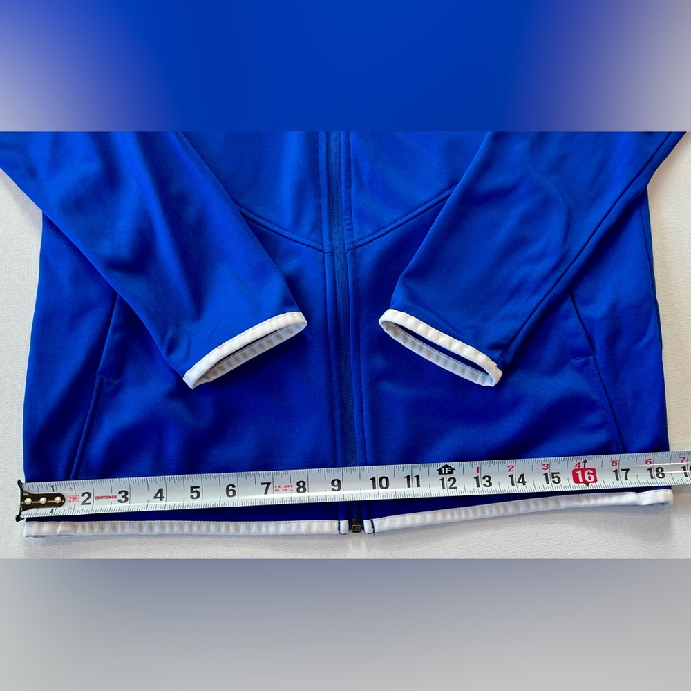 Under Armour RIVAL Relaxed Fit Royal Blue and White Zip Up Jacket Small - Picture 7 of 13